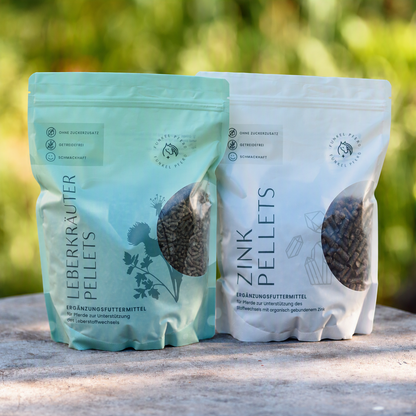 Fellwechsel-Bundle - Leberkräuter Pellets & Zink Pellets