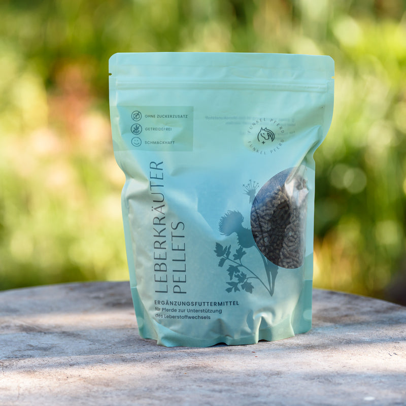 Leberkräuter Pellets für Pferde in umweltfreundlicher Verpackung